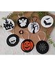 Krisha's KALACAREE Halloween Theme Set Of 7 Assorted Spooky Charecters Skull Scary House Tree Pumpkin Ghost  Bat Spider Web Ornament Decor - Multicolour