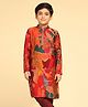 KISAH Full Sleeves Leaves Printed & Lace Embellished Kurta - Multi Colour