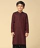 KISAH Full Sleeves Floral Embroidered Kurta - Maroon
