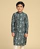 KISAH Full Sleeves Paisleys Printed Kurta - Turquoise Blue