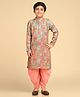 KISAH Full Sleeves Floral Printed Kurta & Dhoti Set - Multi Colour