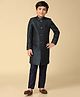 KISAH Full Sleeves Sequins Embellished Embroidered Sherwani With Solid Pyjama - Turquoise Blue