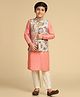 KISAH Full Sleeves Solid Kurta & Pyjama Set With Floral Printed Nehru Jacket - Multi Colour