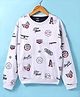 Smarty Boys Looper Knit Full Sleeves Sweatshirt With Text Print - Off White