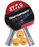 STAG ICONIC Tournament TT Playset|2 Racquets & 3 Balls (Orange) Table Tennis Kit