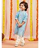 Vastramay Viscose Full Sleeves Floral Embroidered & Lace Embellished Kurta & Pyjama Set - Aqua Blue