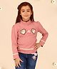 Cutecumber Full Sleeves Heart Detailed & Lace Embellished Top - Rust Pink