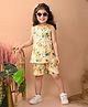 Superminis Cotton Sleeveless Floral Printed Coordinating Top & Shorts Set - Mustard