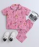 The Magic Wand Cotton Woven Half Sleeves Hearts Printed Coordinating Night Suit Set - Red