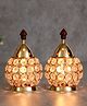 eCraftIndia Set of 2 Crystal and Brass Akhand Diya