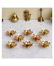 eCraftIndia Set of 8 Copper and Golden Lotus Flower Shape Decorative Brass Diyas