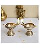 eCraftIndia Set of 2 Designer Brass Diyas