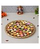 eCraftIndia Golden Metal Handcrafted Floral Designer 56 Bhog Thali for Pooja