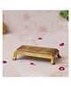 eCraftIndia Golden Rectangle Handcrafted Traditional Lotus Flowers Engraved Brass Pooja Chowki for God Idols