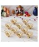 eCraftIndia Set Of 10 Lotus Shape Crystal Golden Brass Diyas