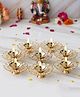 eCraftIndia Set Of 2 Bowl Shape Crystal Golden Brass Diyas