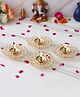 eCraftIndia Set Of 4 Bowl Shape Crystal Golden Brass Diyas