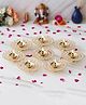 eCraftIndia Set Of 8 Bowl Shape Crystal Golden Brass Diyas