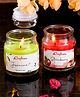 eCraftIndia Set Of 2 Jar Strawberry And Jasmine Scented Candles