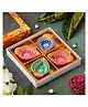 eCraftIndia Set Of 4 Pink & Green Decorative Terracotta Clay Diyas