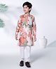 Ministitch Cotton Full Sleeves Floral Printed Kurta & Pyjama Set - Multi Colour