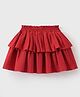Mark & Mia Above Knee Length Solid Colour Layered Skirt - Red