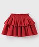 Mark & Mia Above Knee Length Solid Colour Layered Skirt - Red