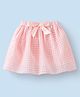 Mark & Mia Above Knee Length Skirt with Checks Print & Bow Detailing - Pink