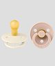 Bibs Colour Latex Round Pacifier Nipple Size 1 Pack of 2 - Ivory/Blush