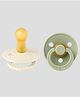Bibs Colour Latex Round Pacifier Nipple Size 2 Pack of 2 - Ivory/Sage