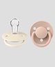 Bibs De Lux Silicone Round Pacifier One Size Nipple Pack of 2 - Ivory/Blush