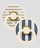 Bibs Studio Collection Latex Round Nipple Pacifier Size 1 Pack of 2 - Ivory Steel Blue Mix