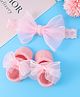 Bonfino Headband With Booties & Bow Applique Free Size  - Pink