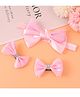 Babyhug Headband & Hair clips Combo Set Free Size with Bow Applique - Dark Pink