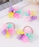 Babyhug Free Size Rubber Bands & Clips With Flower Applique - Multicolor