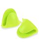 Syga Silicone Pinch Grip Mitten Oven Mitt Gripper Kitchen Potholder Utensil Tool, 10inch(Green) - Set of 2