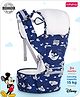 Babyhug Disney Mickey Mouse 9-in-1 Ergonomic Baby Carrier with Hip Seat: Breathable fabric, Detachable hood, Padded straps, Pocket storage, and 9 carrying positions for babies up to 15 kg- Dark Blue