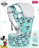 Babyhug Disney Mickey Mouse 9-in-1 Ergonomic Baby Carrier with Hip Seat: Breathable fabric, Detachable hood, Padded straps, Pocket storage, and 9 carrying positions for babies up to 15 kg- Sky Blue