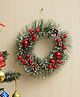 eCraftIndia Green & Red Wreath With Berries & Balls Christmas Decor