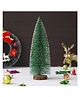 eCraftIndia Frosted Bottle Brush Christmas Tree with Wooden Base - Pine Tree for Home Table Decoration