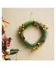 eCraftIndia Green Christmas Wreath with Gold Balls and Flowers Decorative Ornaments