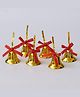 eCraftIndia Christmas Golden Jingle Bells with Red Ribbon - Christmas Tree and Wall Decoration Hanging Ornaments