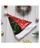eCraftIndia Red and Green Flip Sequin Fancy Christmas Santa Hat - Santa Claus Cap for Christmas Party