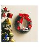 eCraftIndia Black & Red Wreath with Santa Claus Christmas Decor