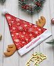 eCraftIndia Red & White Printed Santa Claus Hat for Christmas Festive Decor