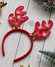 eCraftIndia Red Glitter Reindeer Deer Horn Hairband