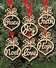 eCraftIndia Brown 6 Pieces Wooden Cutouts Christmas Decor