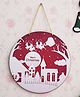 eCraftIndia Red & White Printed Wooden Wall Hanging