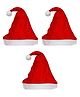 eCraftIndia Red & White 3 Pieces Merry Christmas Hats Festive Decor