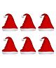 eCraftIndia Red & White 6 Pieces Merry Christmas Hats Festive Decor